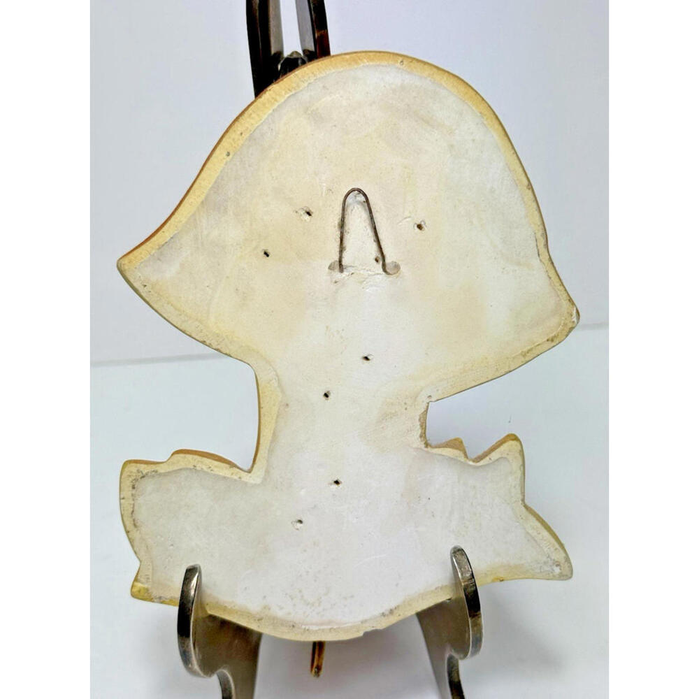 Vtg Mushroom Chalkware w/Hook 70s Wall Kitsch Decor Orange Brown Single - Picture 12 of 13